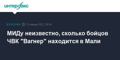 МИДу неизвестно, сколько бойцов ЧВК "Вагнер" находится в Мали - interfax.ru - Москва - Россия - США - Англия - Франция - Мали