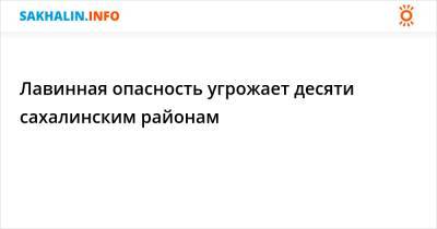 Лавинная опасность угрожает десяти сахалинским районам - sakhalin.info - Россия - Сахалинская обл. - Южно-Сахалинск - район Смирныховский