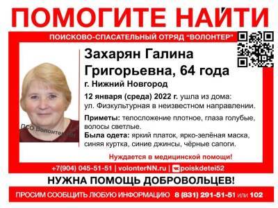 64-летняя пенсионерка пропала в Нижнем Новгороде - vgoroden.ru - Нижний Новгород