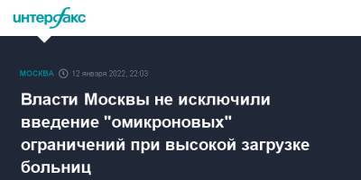 Владимир Ефимов - Власти Москвы не исключили введение "омикроновых" ограничений при высокой загрузке больниц - interfax.ru - Москва - Россия - Москва