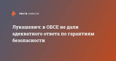 Александр Лукашевич - Лукашевич: в ОБСЕ не дали адекватного ответа по гарантиям безопасности - ren.tv - Москва - Россия