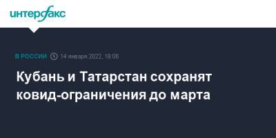 Вениамин Кондратьев - Любовь Авдонина - Кубань и Татарстан сохранят ковид-ограничения до марта - interfax.ru - Москва - Краснодарский край - респ. Татарстан - Кубань - Татарстан