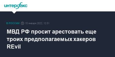 МВД РФ просит арестовать еще троих предполагаемых хакеров REvil - interfax.ru - Москва - Россия - США