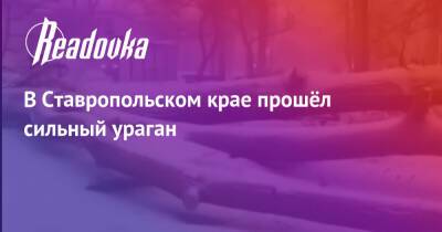В Ставропольском крае прошёл сильный ураган - readovka.ru - Ставрополье - Норильск