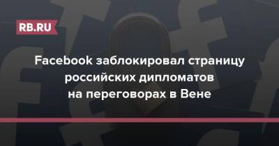 Константин Гаврилов - Facebook заблокировал страницу российских дипломатов на переговорах в Вене - rb.ru - Россия - Вена