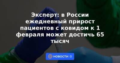 Эксперт: в России ежедневный прирост пациентов с ковидом к 1 февраля может достичь 65 тысяч - news.mail.ru - Россия