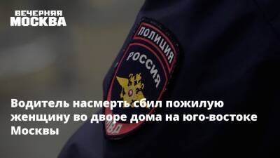 Водитель насмерть сбил пожилую женщину во дворе дома на юго-востоке Москвы - vm.ru - Москва - Москва