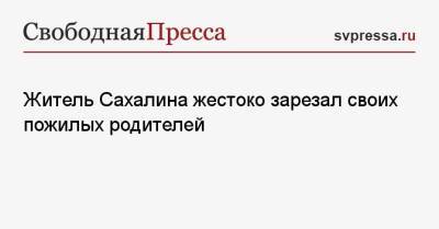Житель Сахалина жестоко зарезал своих пожилых родителей - svpressa.ru - Россия - Сахалин