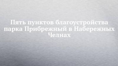 Пять пунктов благоустройства парка Прибрежный в Набережных Челнах - chelny-izvest.ru - Набережные Челны - Казань