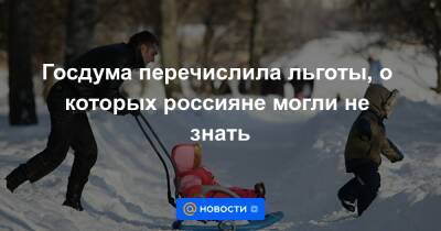 Госдума перечислила льготы, о которых россияне могли не знать - news.mail.ru