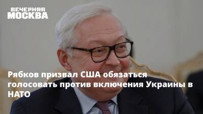 Сергей Рябков - Рябков призвал США обязаться голосовать против включения Украины в НАТО - vm.ru - Москва - Россия - США - Украина - Грузия