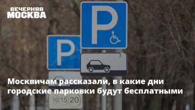 Москвичам рассказали, в какие дни городские парковки будут бесплатными - vm.ru - Москва - Москва