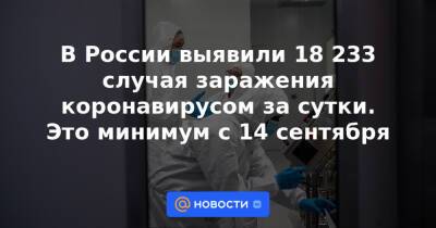 В России выявили 18 233 случая заражения коронавирусом за сутки. Это минимум с 14 сентября - news.mail.ru - Москва - Россия