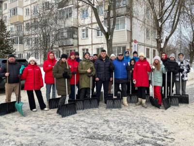 В Чехове молодогвардейцы и члены «Единой России» помогают жителям убирать снег - runews24.ru - Россия