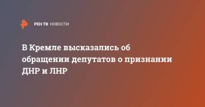 Владимир Путин - Дмитрий Песков - В Кремле высказались об обращении депутатов о признании ДНР и ЛНР - ren.tv - Россия - ДНР - ЛНР