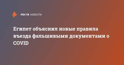 Египет объяснил новые правила въезда фальшивыми документами о COVID - ren.tv - Египет