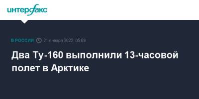 Два Ту-160 выполнили 13-часовой полет в Арктике - interfax.ru - Москва - Россия - Арктика
