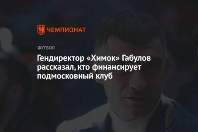 Владимир Габулов - Гендиректор «Химок» Габулов рассказал, кто финансирует подмосковный клуб - championat.com - Московская обл.