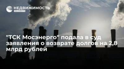 "ТСК Мосэнерго" в 2021 г подала в суд заявления о возврате долгов за тепло на 2,8 млрд руб - realty.ria.ru - Москва - Московская обл. - Москва