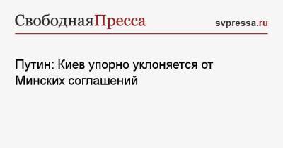 Владимир Путин - Саули Ниинист - Путин: Киев упорно уклоняется от Минских соглашений - svpressa.ru - Москва - Россия - США - Украина - Киев - Румыния - Донецк - Финляндия - Болгария - Луганск