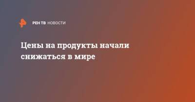 Цены на продукты начали снижаться в мире - ren.tv