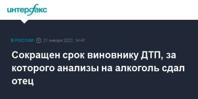 Владимир Васильев - Сокращен срок виновнику ДТП, за которого анализы на алкоголь сдал отец - interfax.ru - Москва - Екатеринбург