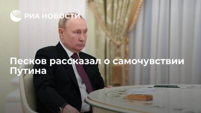 Владимир Путин - Дмитрий Песков - Александр Лукашенко - Песков рассказал о прекрасном самочувствии Путина после встречи с болевшим COVID Лукашенко - ria.ru - Москва - Россия - Белоруссия