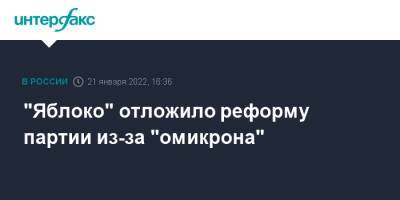 Николай Рыбаков - "Яблоко" отложило реформу партии из-за "омикрона" - interfax.ru - Москва - Москва