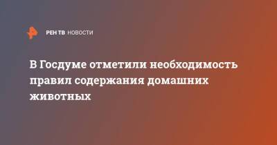 Владимир Бурматов - В Госдуме отметили необходимость правил содержания домашних животных - ren.tv - Москва - Россия - Тольятти - Экология