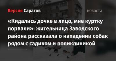 «Кидались дочке в лицо, мне куртку порвали»: жительница Заводского района рассказала о нападении собак рядом с садиком и поликлиникой - nversia.ru - Саратов - район Заводский, Саратов