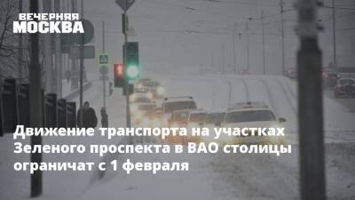 Движение транспорта на участках Зеленого проспекта в ВАО столицы ограничат с 1 февраля - vm.ru - Москва - Москва