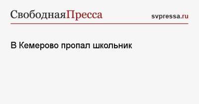 В Кемерово пропал школьник - svpressa.ru - Ленинградская обл. - Новосибирск - Кемерово