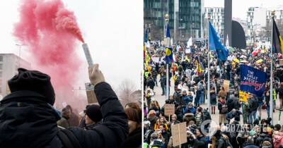 Жозеп Боррель - Протесты в Брюсселе – митингующие разгромили вход в офис главы дипломатии ЕС, фото и видео - obozrevatel.com - Бельгия - Брюссель - Brussels