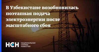 В Узбекистане возобновилась поэтапная подача электроэнергии после масштабного сбоя - nsn.fm - Узбекистан - Навоийской обл. - Ферганская обл.