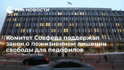 Комитет Совета Федерации поддержал закон о пожизненном лишении свободы для педофилов - ria.ru - Москва - Россия