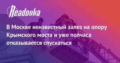 В Москве неизвестный залез на опору Крымского моста и уже полчаса отказывается спускаться - readovka.news - Москва - респ. Коми - Москва