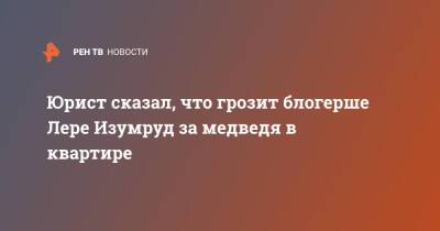 Юрист сказал, что грозит блогерше Лере Изумруд за медведя в квартире - ren.tv