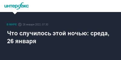 Владимир Путин - Александр Гинцбург - Джо Байден - Что случилось этой ночью: среда, 26 января - interfax.ru - Москва - Россия - США - Украина - Германия - Новгородская обл. - Холм