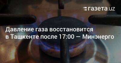 Давление газа восстановится в Ташкенте после 17:00 — Минэнерго - gazeta.uz - Узбекистан - Ташкент