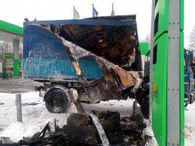 На заправке в Могилеве загорелся грузовой автомобиль - ont.by - Белоруссия - район Могилева