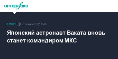 Анна Кикина - Японский астронавт Ваката вновь станет командиром МКС - interfax.ru - Москва - Россия - США - Япония