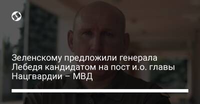 Владимир Зеленский - Денис Монастырский - Николай Балан - Зеленскому предложили генерала Лебедя кандидатом на пост и.о. главы Нацгвардии – МВД - liga.net - Украина