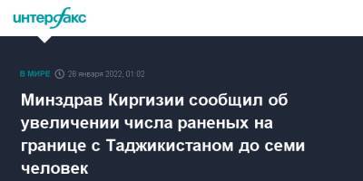 Минздрав Киргизии сообщил об увеличении числа раненых на границе с Таджикистаном до семи человек - interfax.ru - Москва - Киргизия - Таджикистан