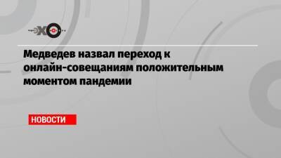 Медведев назвал переход к онлайн-совещаниям положительным моментом пандемии - echo.msk.ru