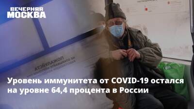 Татьяна Голикова - Уровень иммунитета от COVID-19 остался на уровне 64,4 процента в России - vm.ru - Россия - Санкт-Петербург - Севастополь - Мурманская обл. - Чукотка - республика Карелия