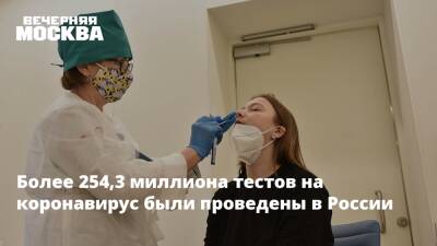 Евгений Брюн - Более 254,3 миллиона тестов на коронавирус были проведены в России - vm.ru - Москва - Россия