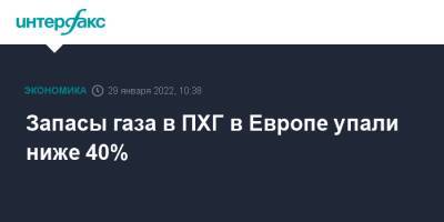 Запасы газа в ПХГ в Европе упали ниже 40% - interfax.ru - Москва - Европа