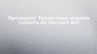 Рустам Минниханов - Президент Татарстана: планов уходить на дистант нет - chelny-izvest.ru - респ. Татарстан