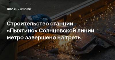 Андрей Бочкарев - Строительство станции «Пыхтино» Солнцевской линии метро завершено на треть - mos.ru - Москва - Россия