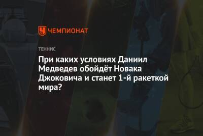 Джокович Новак - Рафаэль Надаль - Даниил Медведев - Марат Сафин - Евгений Кафельников - При каких условиях Даниил Медведев обойдёт Новака Джоковича и станет 1-й ракеткой мира? - championat.com - Россия - Австралия - Голландия